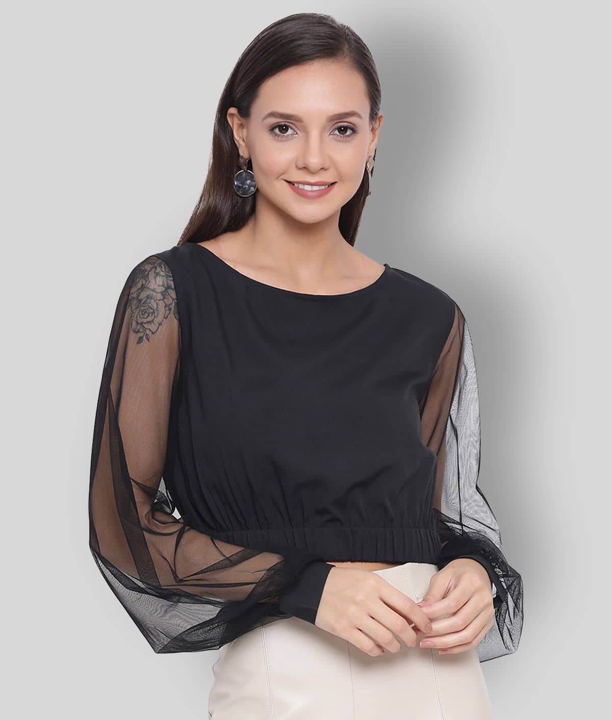ALL WAYS YOU Women's Polyester Regular Top ( Black )