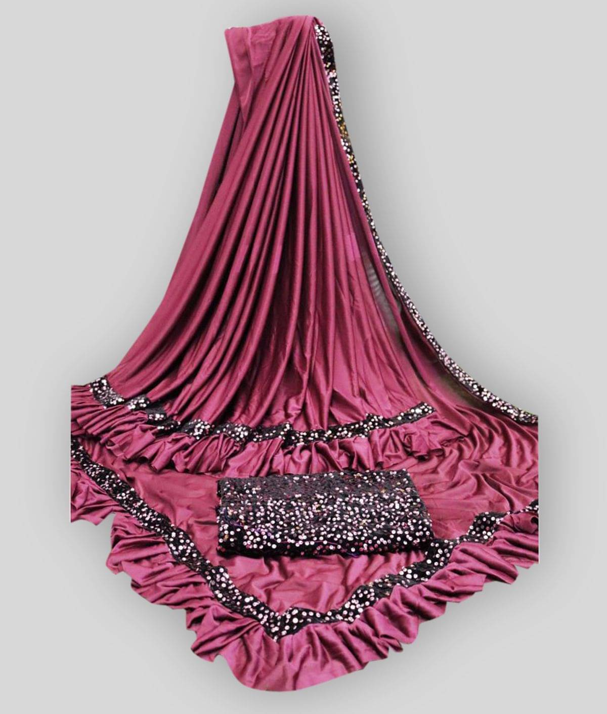     			Apnisha Cotton Blend Woven Saree With Unstitched Blouse Piece ( Purple )