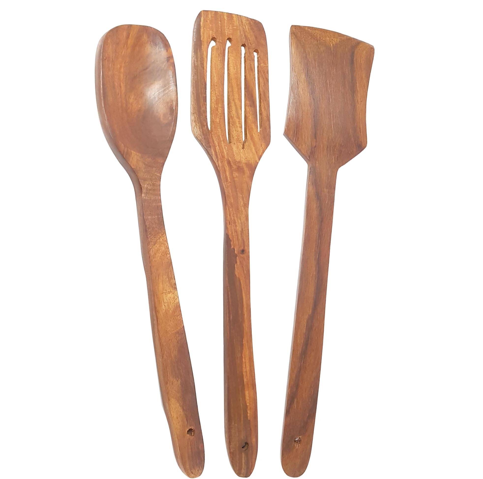    			Buzykart - Brown Wood Flipper Spatula ( Pack of 3 )