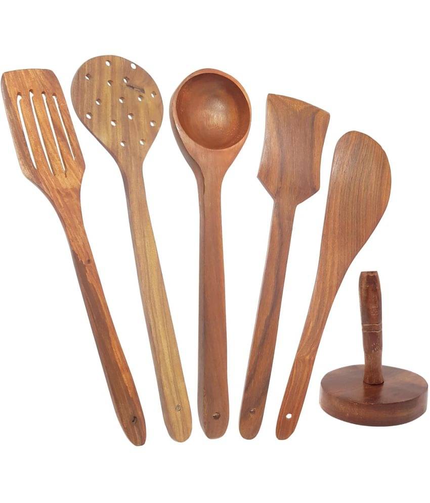     			Buzykart - Brown Wood Lifting Spatula ( Pack of 6 )