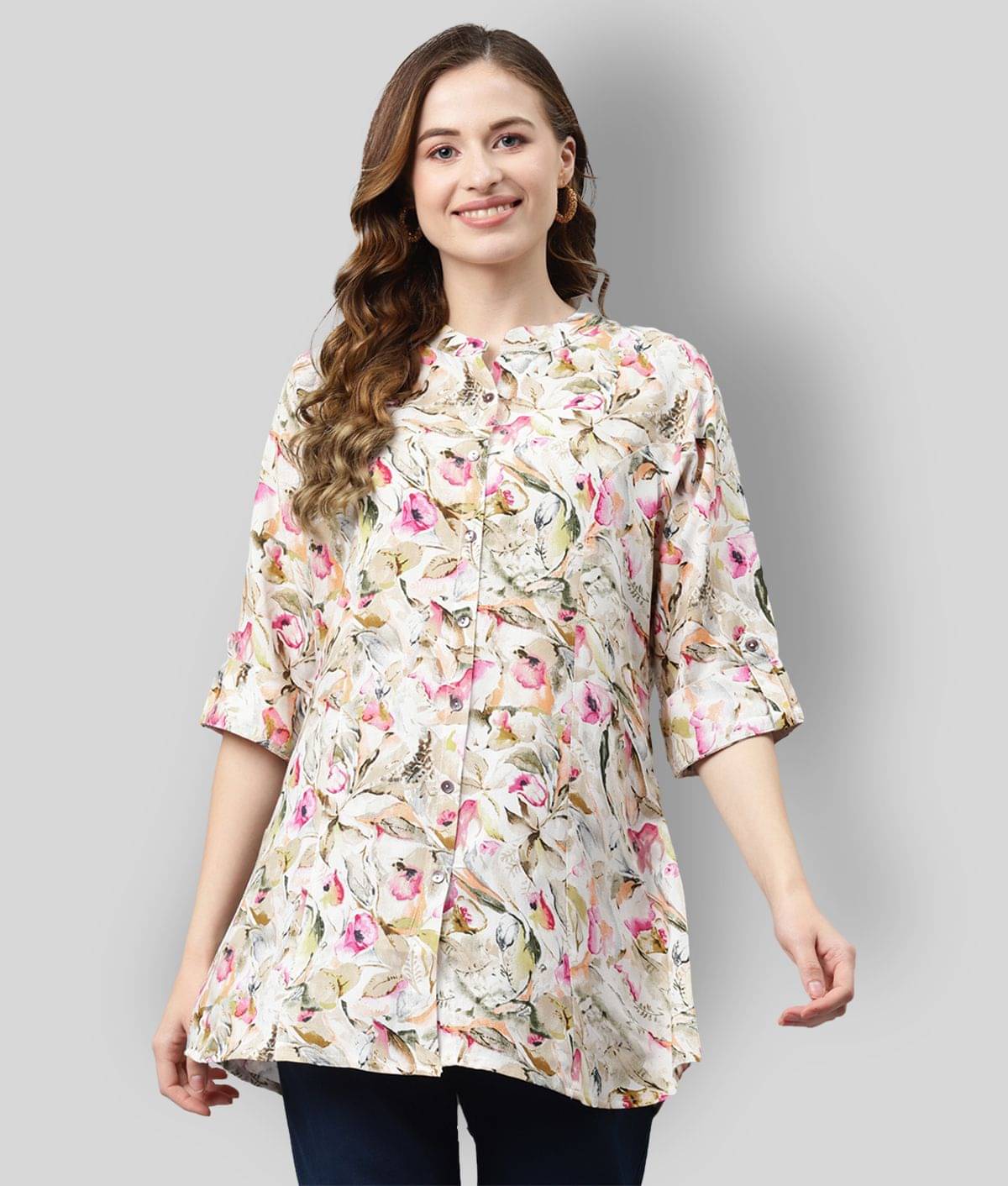 Divena Women's Rayon Tunic ( Multicolor ) Divena Women's Rayon Tunic ( Multicolor )