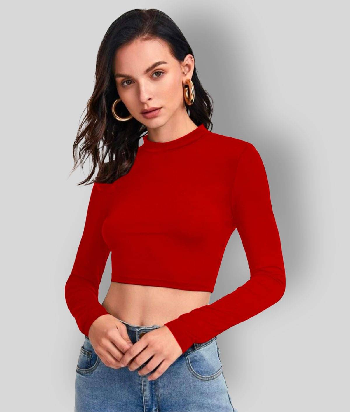     			Dream Beauty Fashion Women's Polyester Crop Top ( Red )
