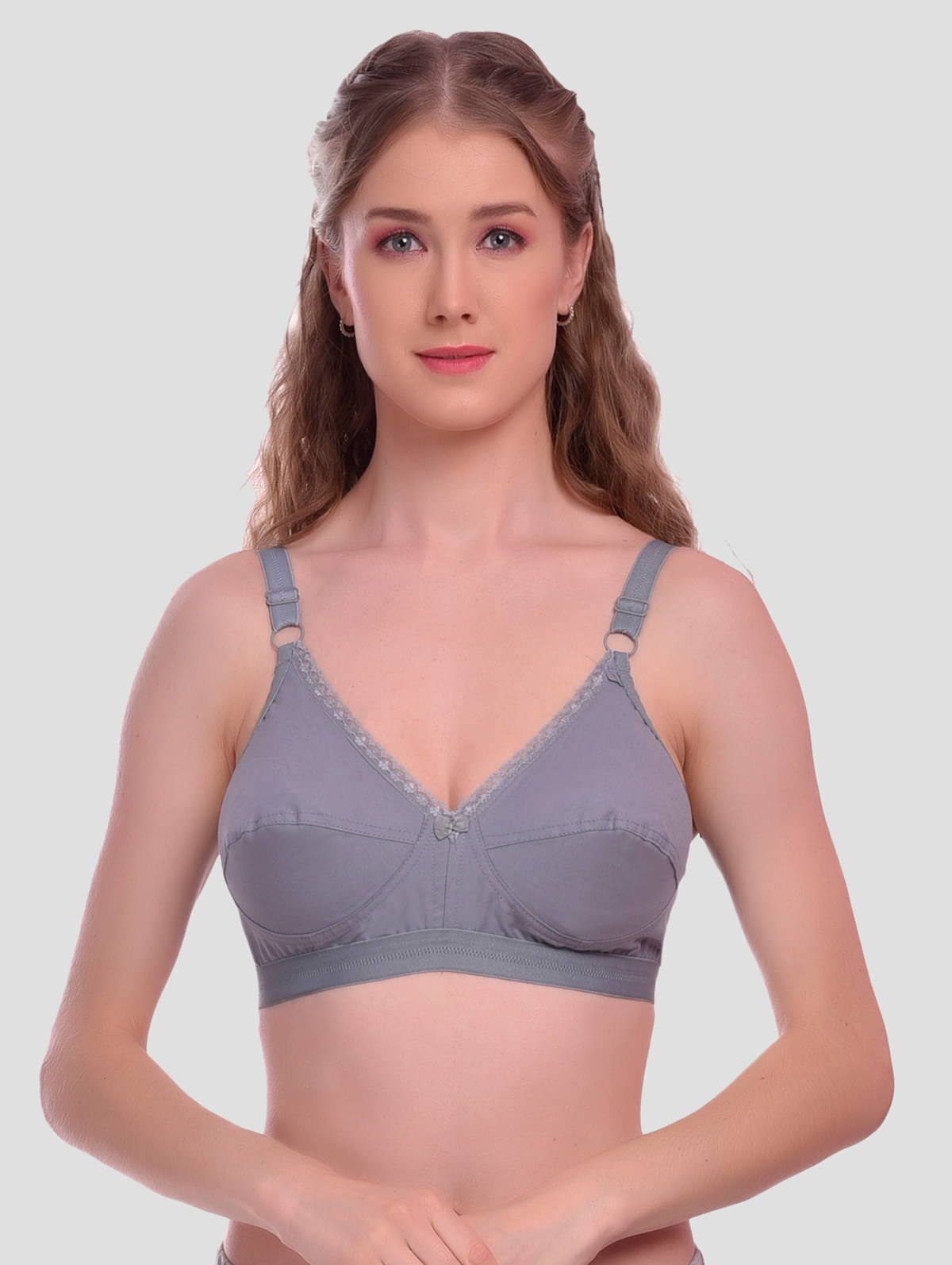     			Elina Cotton Non Padded Women's T-Shirt Bra ( Light Grey )