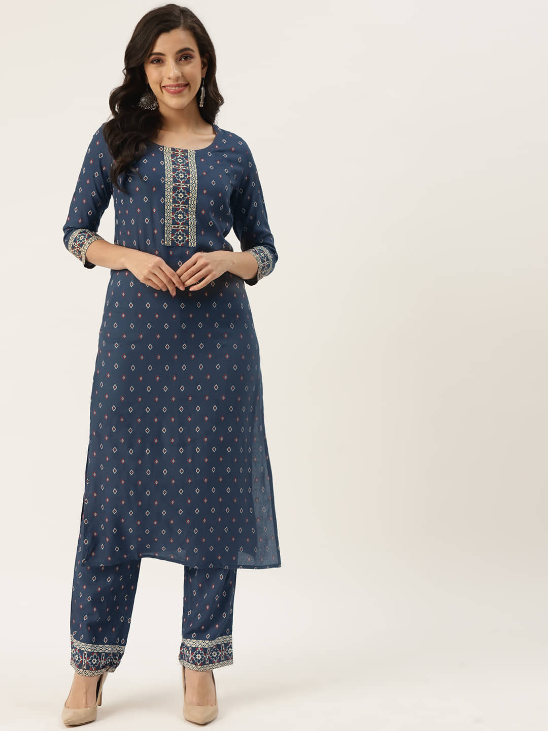 Kbz - Blue Straight Rayon Women's Stitched Salwar Suit ( Pack of 1 )