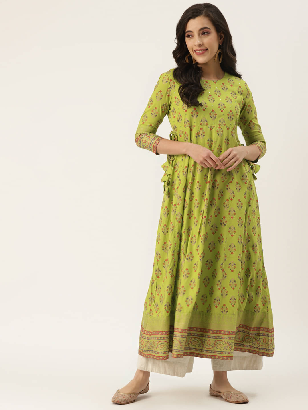 Kbz - Green Rayon Women's Anarkali Kurti ( Pack of 1 ) Kbz - Green Rayon Women's Anarkali Kurti ( Pack of 1 )