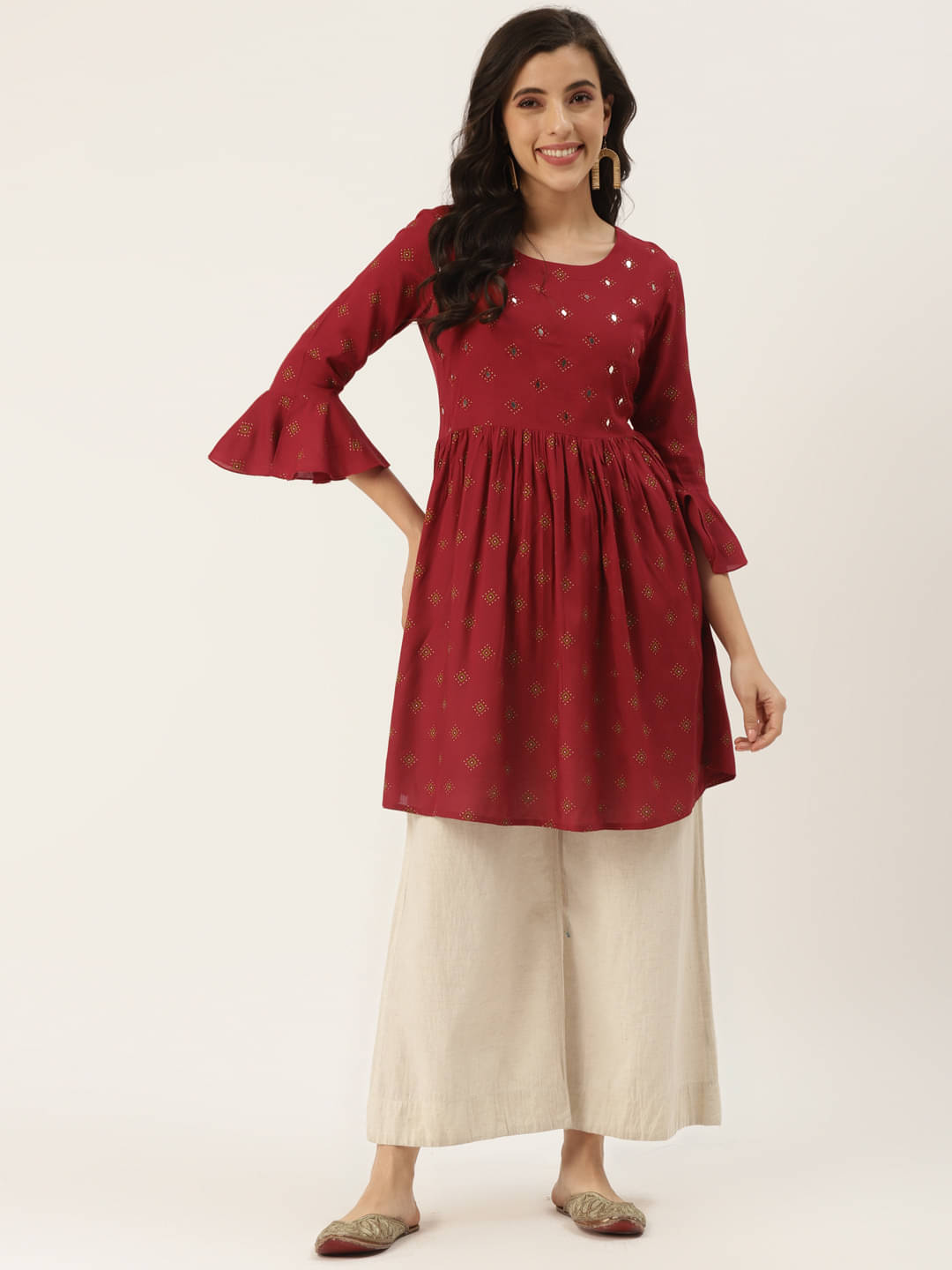 Kbz Women's Rayon Empire Top ( Maroon ) Kbz Women's Rayon Empire Top ( Maroon )