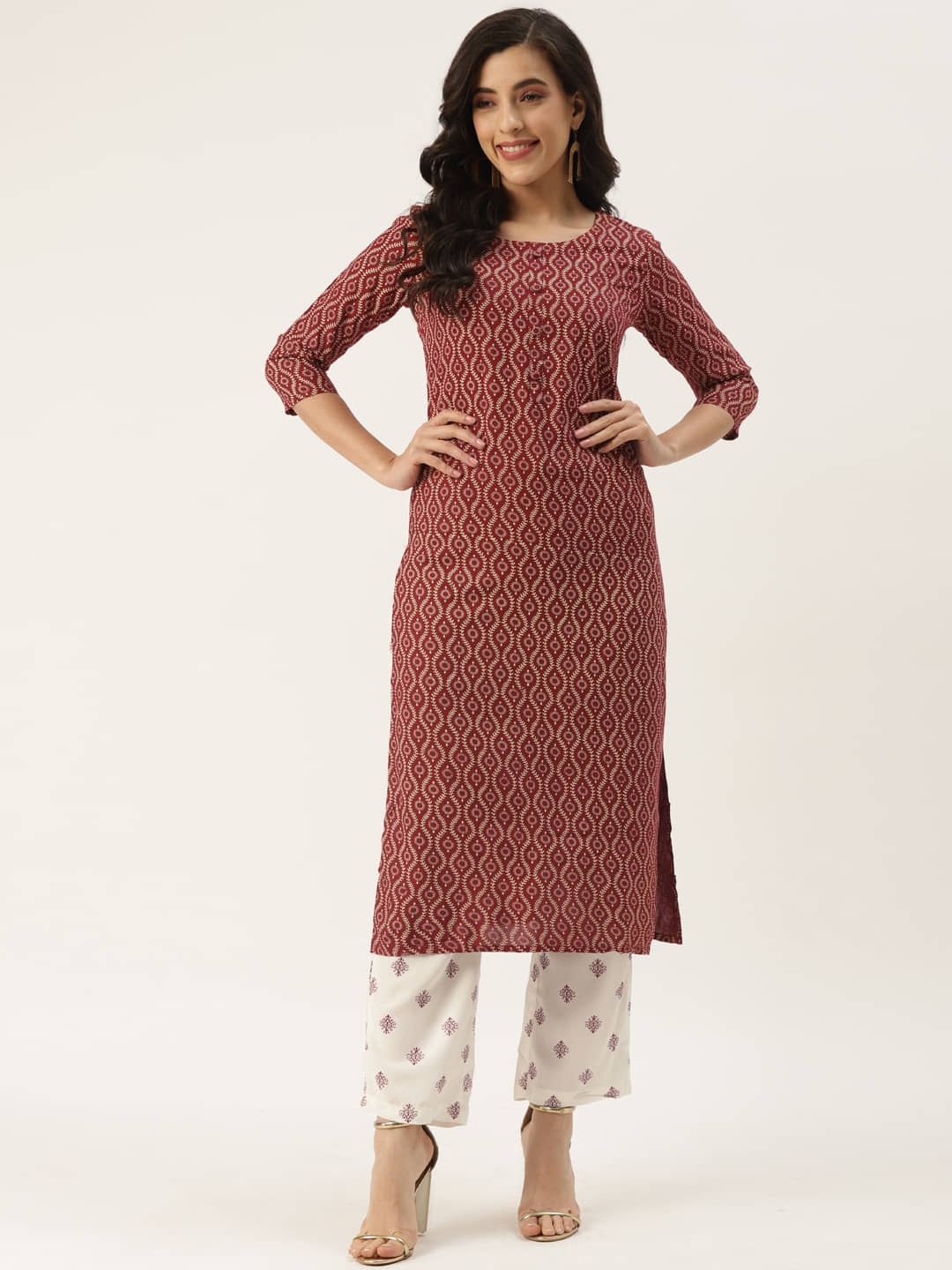Kbz - Maroon Straight Rayon Women's Stitched Salwar Suit ( Pack of 1 )