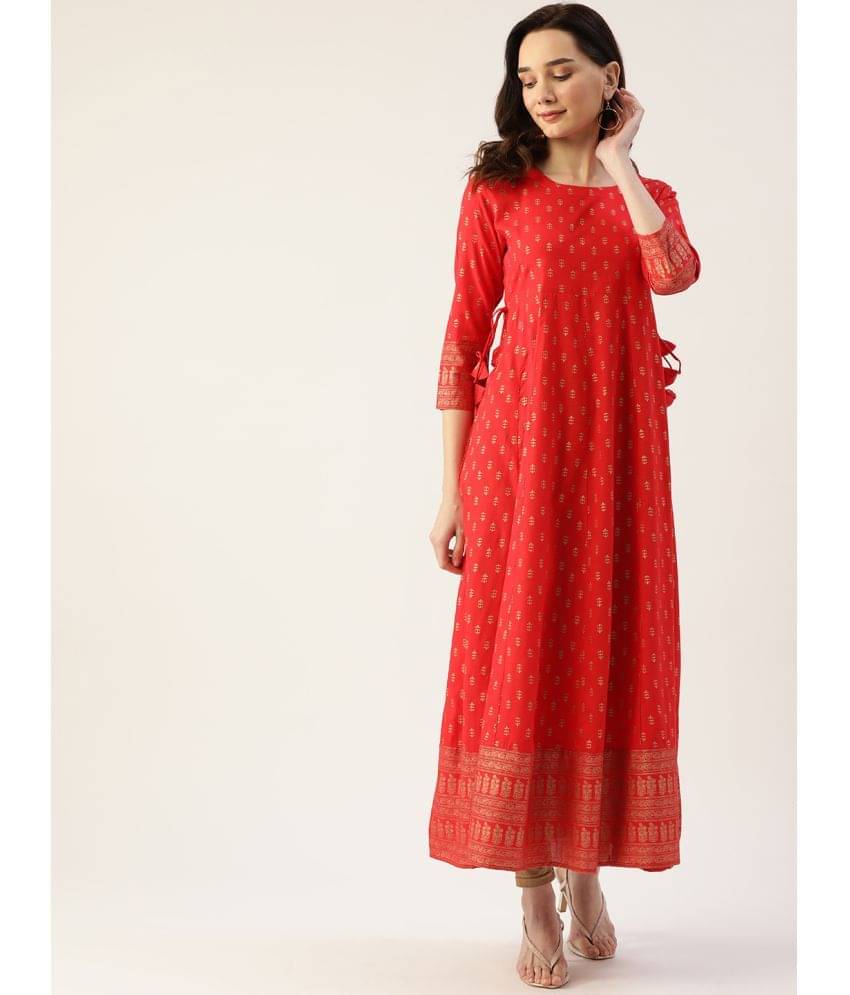     			Kbz - Red Rayon Women's Anarkali Kurti ( Pack of 1 )