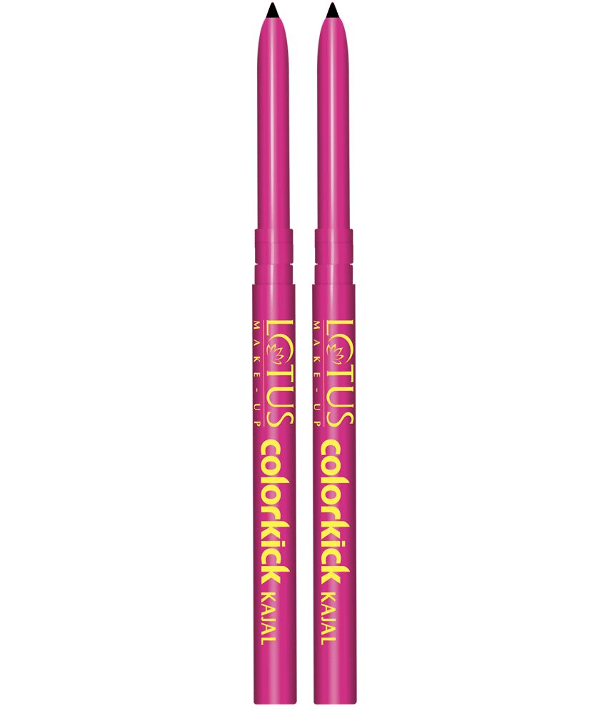 Lotus Makeup Colorkick Kajal Black, Pencil Stick, Smudge Proof & Water Proof, 0.28g (Pack of 2) - Makeup - Eyes | Buy online on ZillyBuy