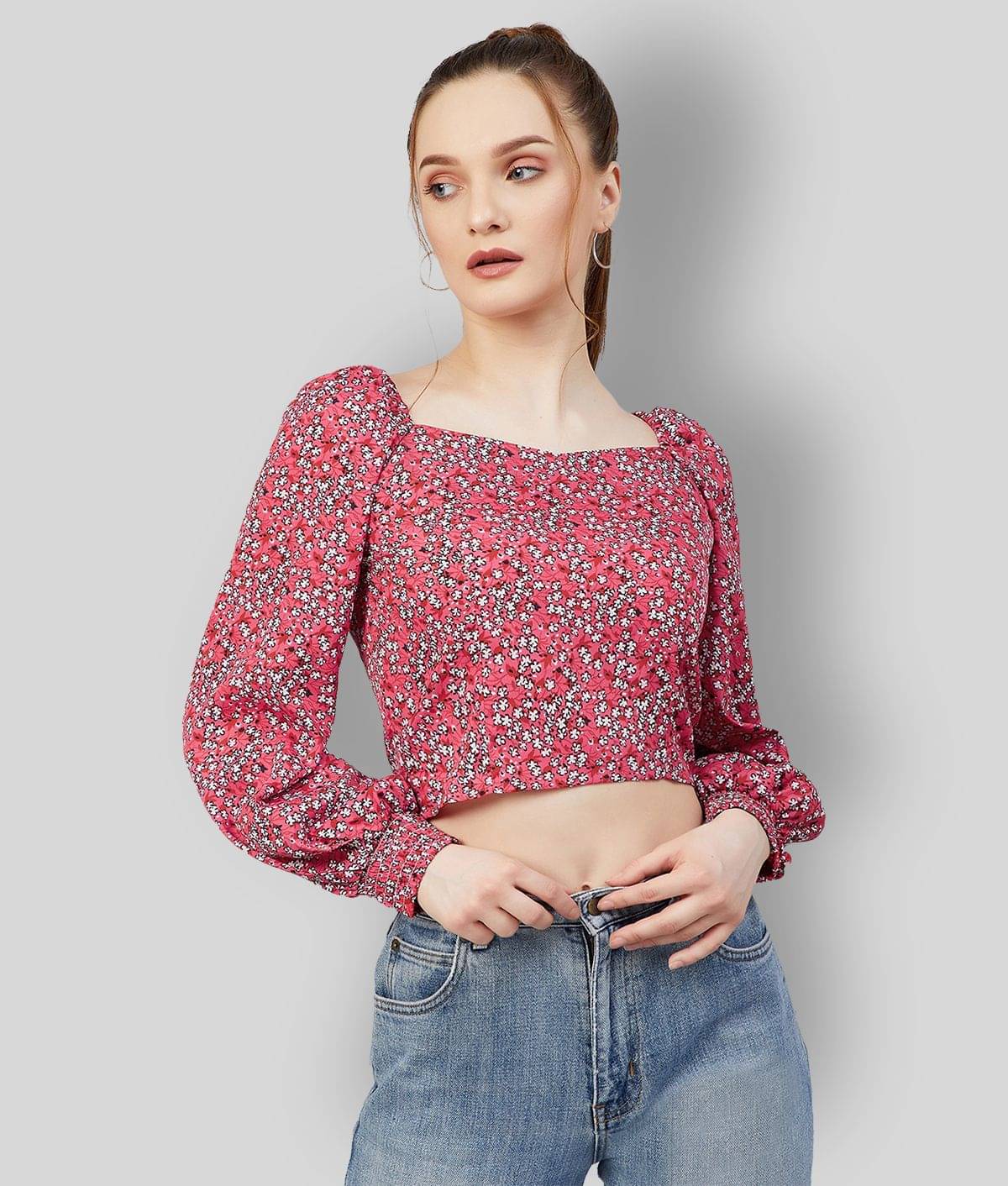 Rare Women's Crepe Crop Top ( Rust ) Rare Women's Crepe Crop Top ( Rust )