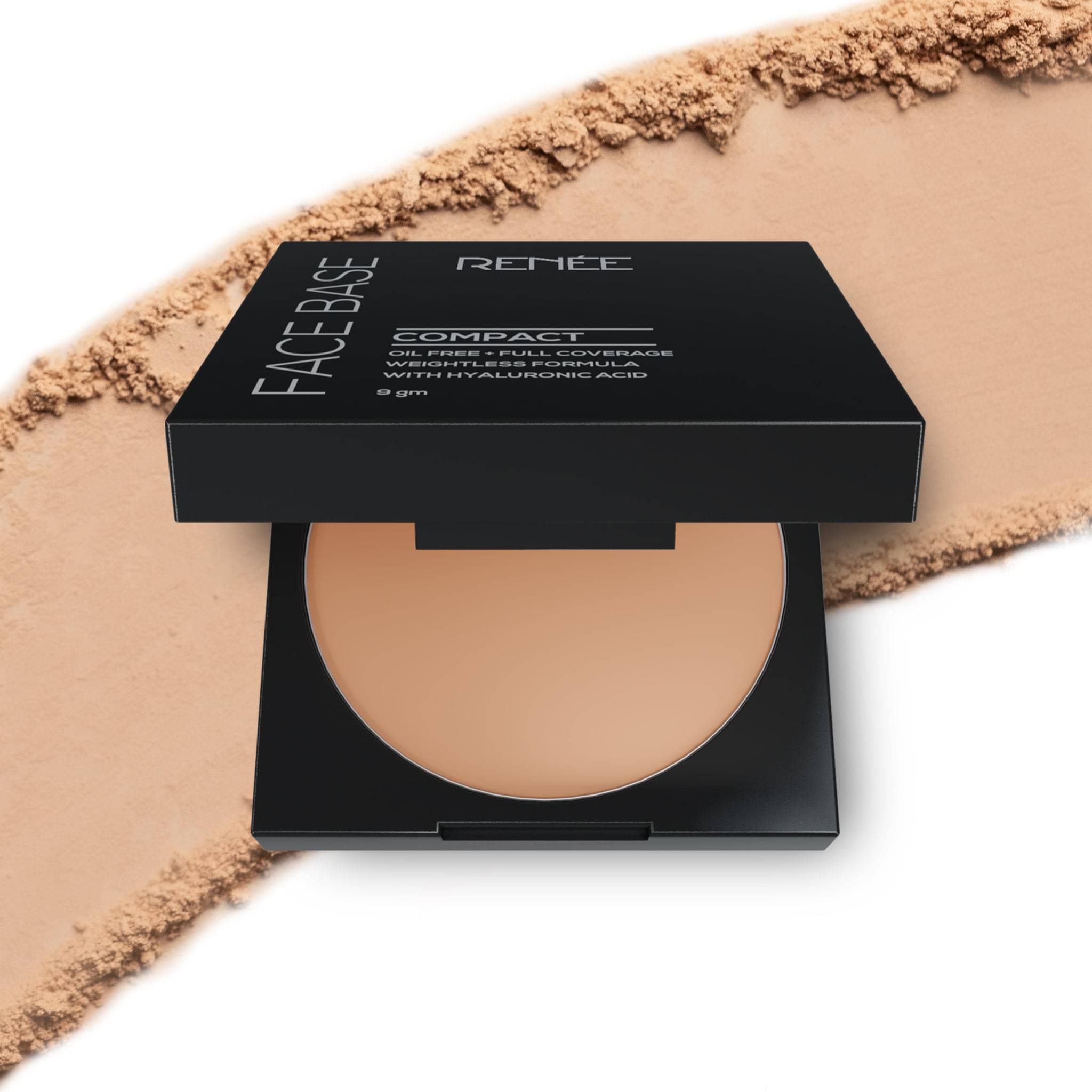     			RENEE Face Base Compact Cashew Beige Smooth Finish & Long-lasting Coverage, (Beige,9g)