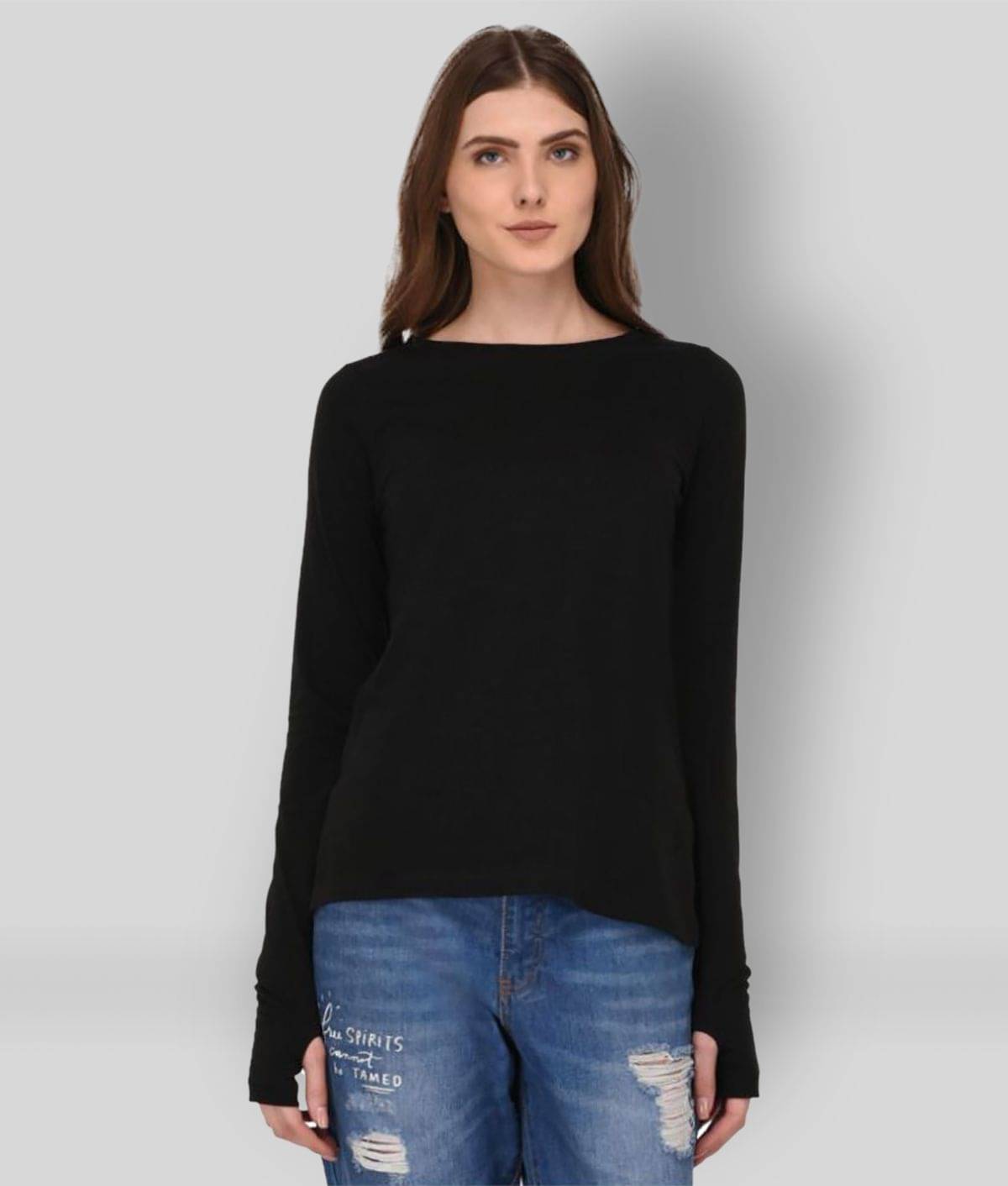 Rigo Women's Cotton Regular Top ( Black ) Rigo Women's Cotton Regular Top ( Black )