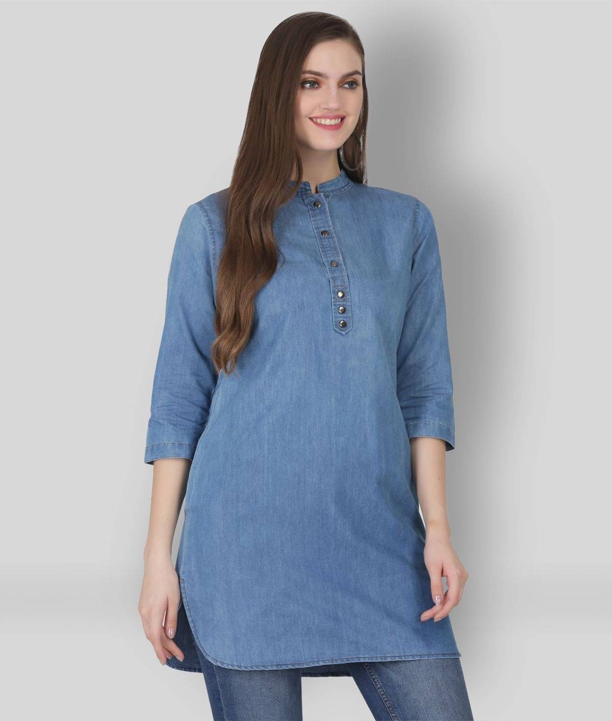 SAAKAA Women's Denim Regular Top ( Blue ) SAAKAA Women's Denim Regular Top ( Blue )