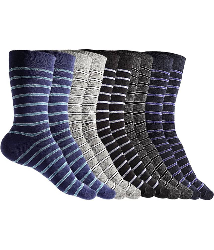 Texlon - Multicolor Cotton Men's Mid Length Socks ( Pack of 5 ) - Socks | Buy online on ZillyBuy