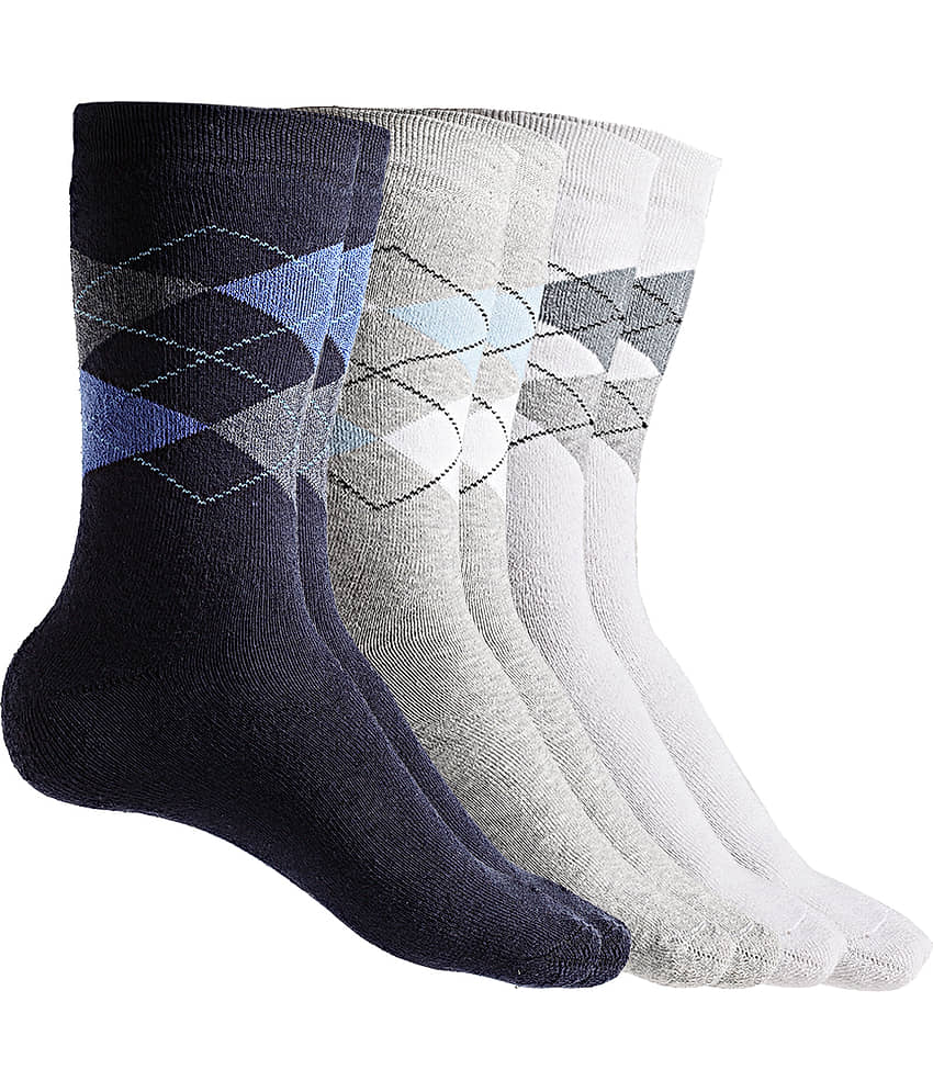 Texlon - Multicolor Cotton Men's Mid Length Socks ( Pack of 3 ) - Socks | Buy online on ZillyBuy