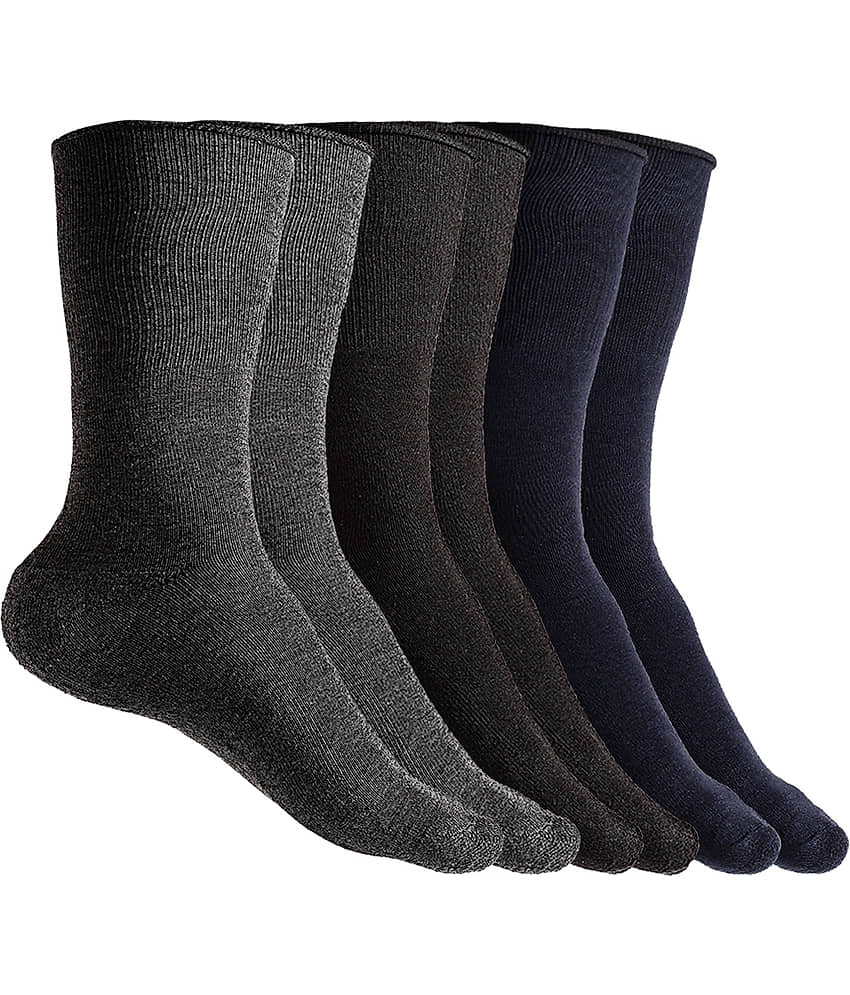 Texlon - Multicolor Cotton Men's Mid Length Socks ( Pack of 3 ) - Socks | Buy online on ZillyBuy