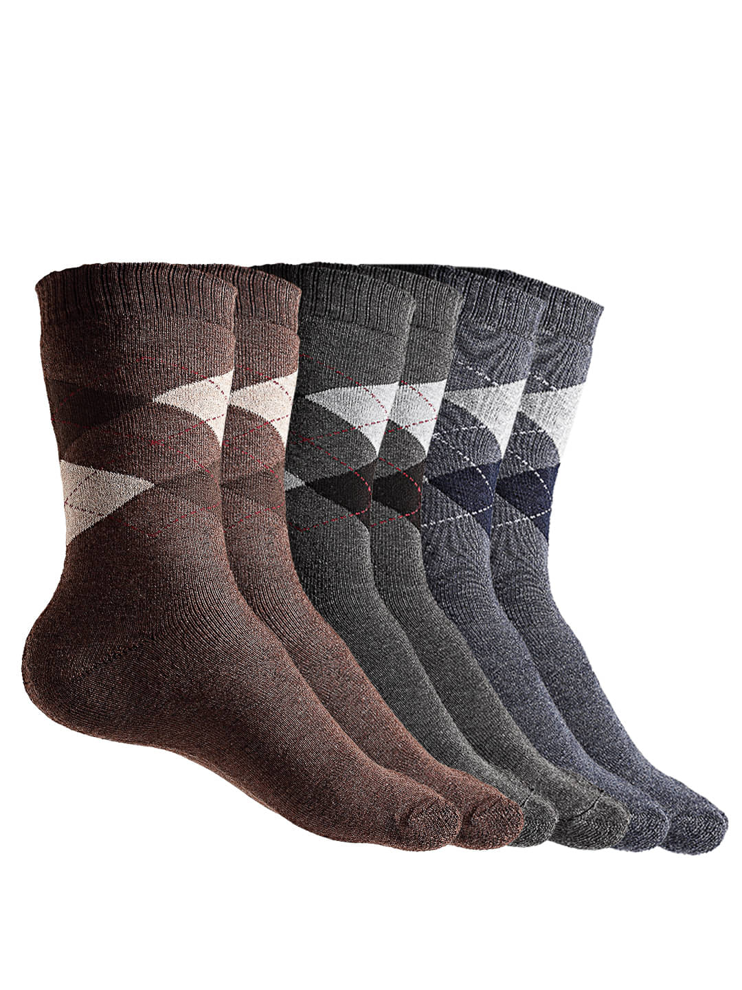     			Texlon - Multicolor Woollen Men's Mid Length Socks ( Pack of 3 )