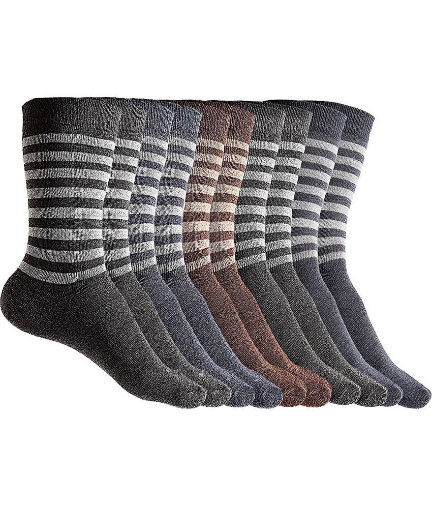 Texlon - Multicolor Woollen Men's Mid Length Socks ( Pack of 5 ) - Socks | Buy online on ZillyBuy