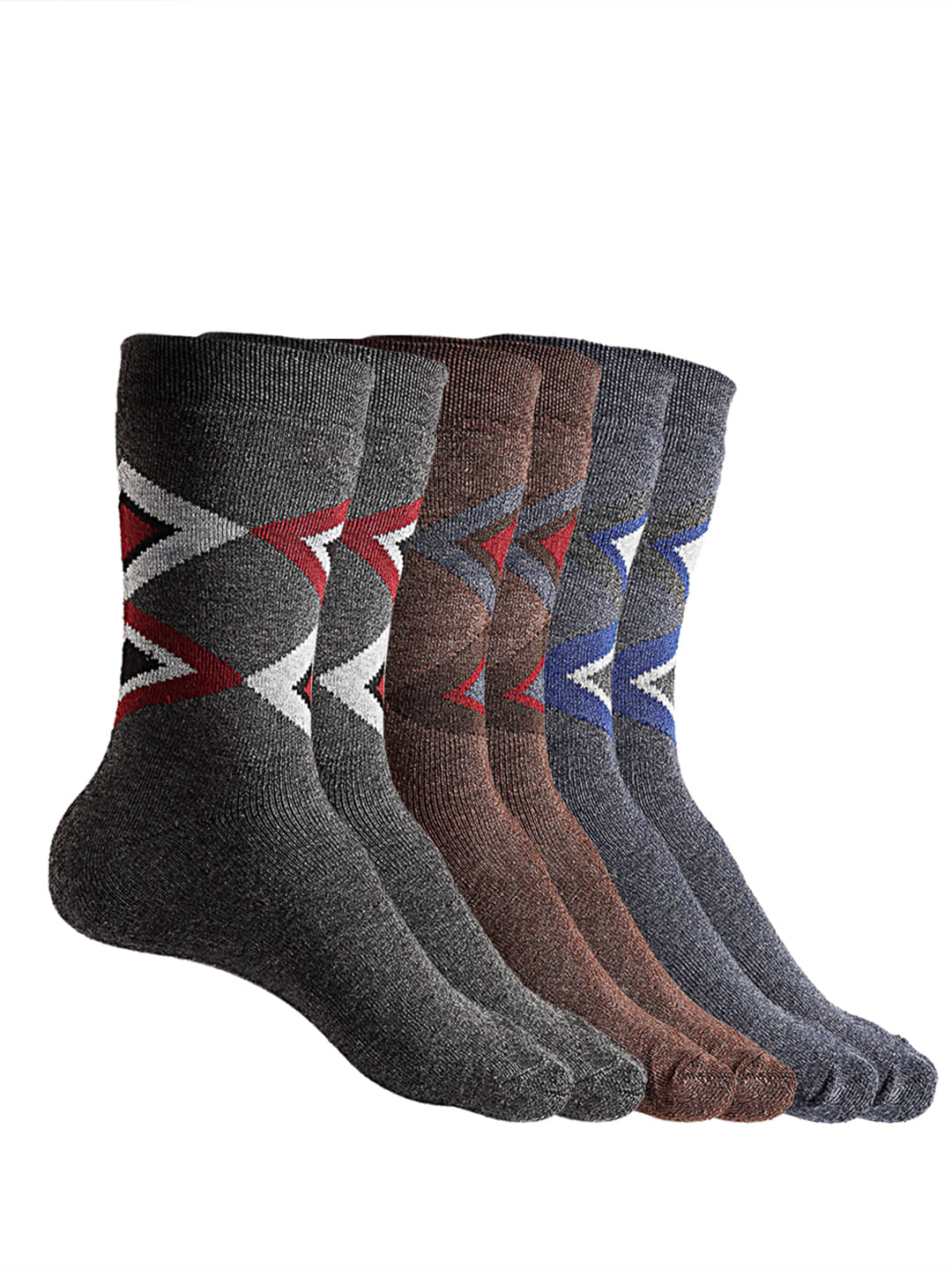     			Texlon - Multicolor Woollen Men's Mid Length Socks ( Pack of 3 )