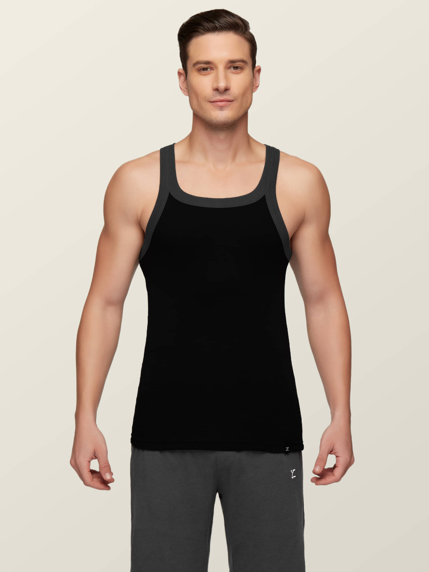     			XYXX Pack of 1 Cotton Gym Vest For Men ( Black )