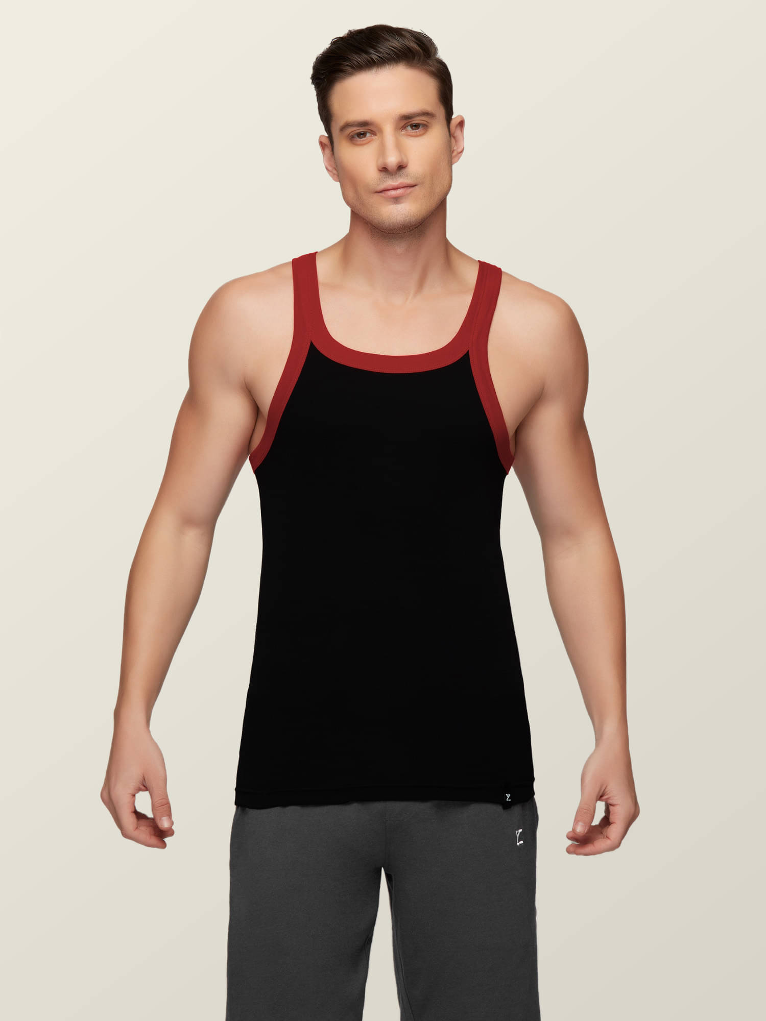     			XYXX Pack of 1 Cotton Gym Vest For Men ( Black )
