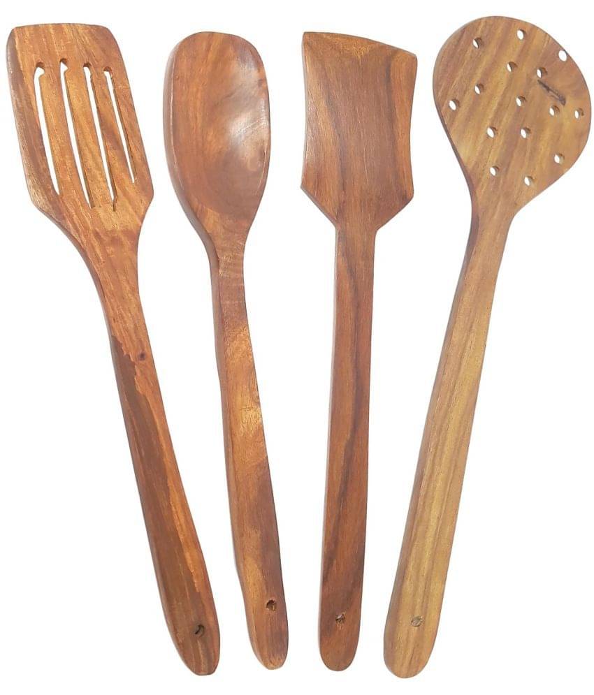     			Buzykart - Brown Wood Spreader Spatula ( Pack of 4 )
