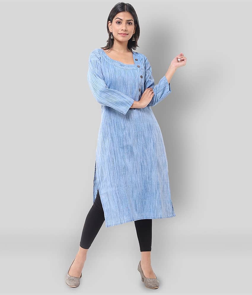 DESHBANDHU DBK - Blue Cotton Women's Straight Kurti - Kurtis, Tunics | Buy online on ZillyBuy