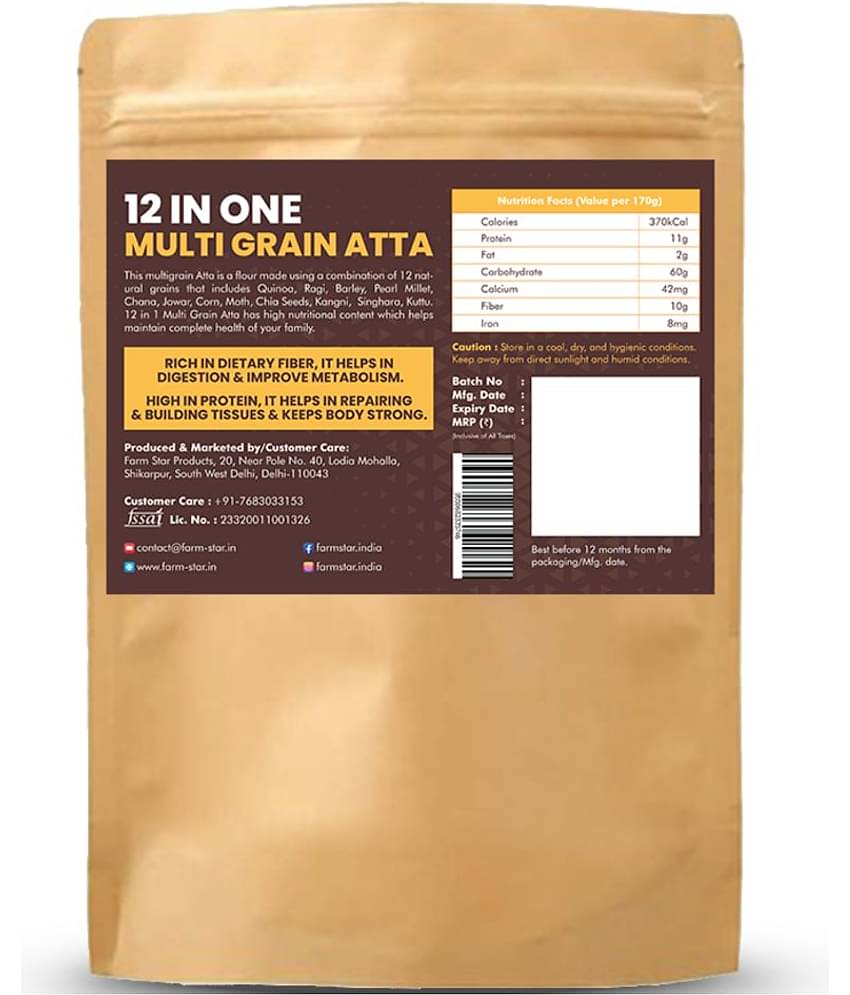 Farm Star ( Organic Flour ) 12 HEALTHY GRAINS IN ONE 1950 gm