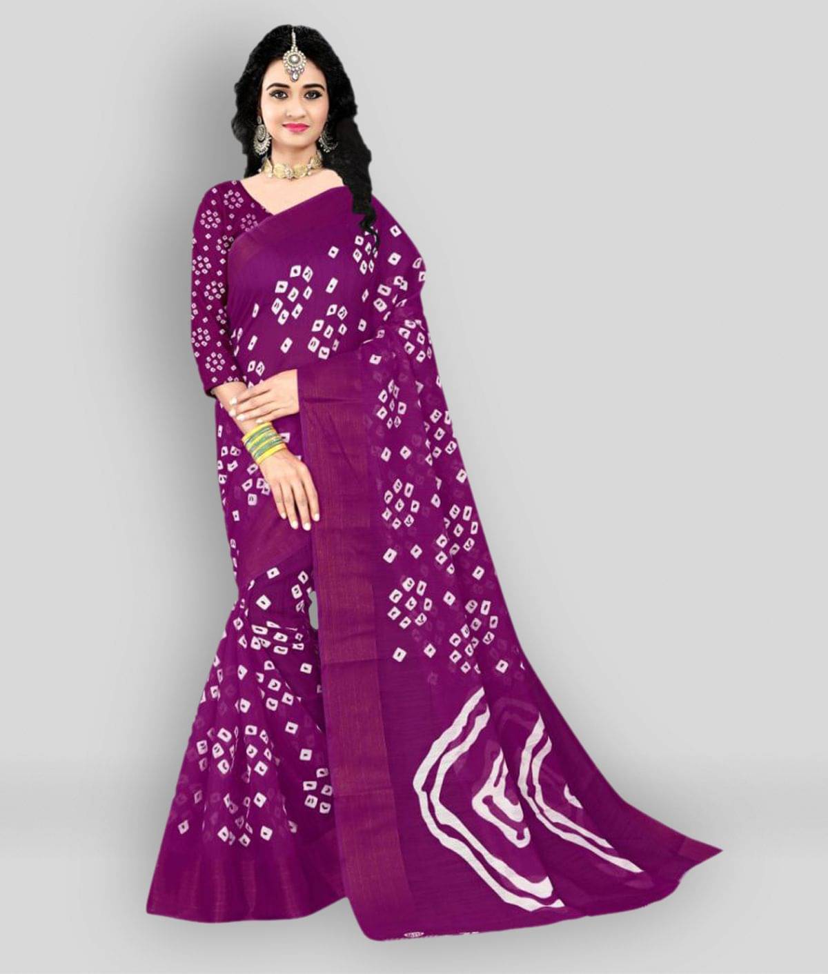 Grubstaker Linen Saree With Unstitched Blouse Piece ( Magenta ) Grubstaker Linen Saree With Unstitched Blouse Piece ( Magenta )