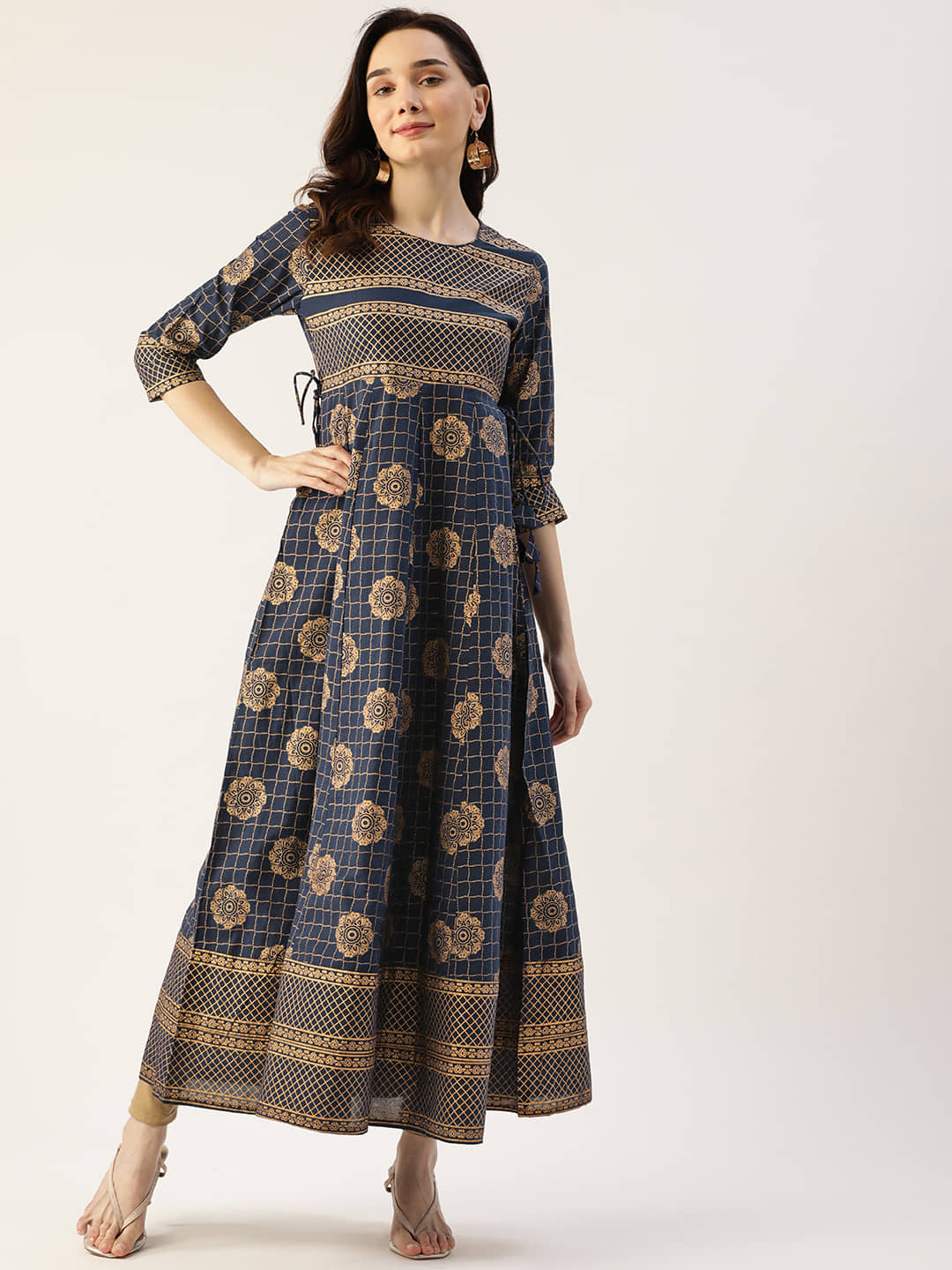 Kbz - Blue Cotton Women's Anarkali Kurti ( Pack of 1 ) - Kurtis, Tunics | Buy online on ZillyBuy