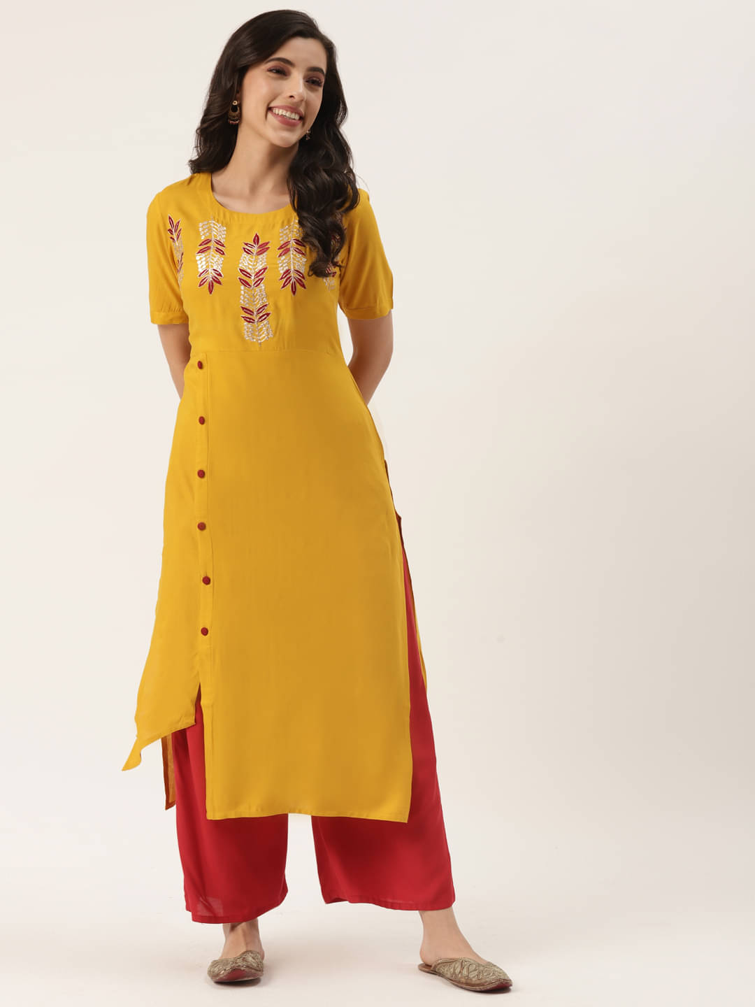 Kbz - Yellow Rayon Women's Asymmetrical Kurti ( Pack of 1 )     			Kbz - Yellow Rayon Women's Asymmetrical Kurti ( Pack of 1 )