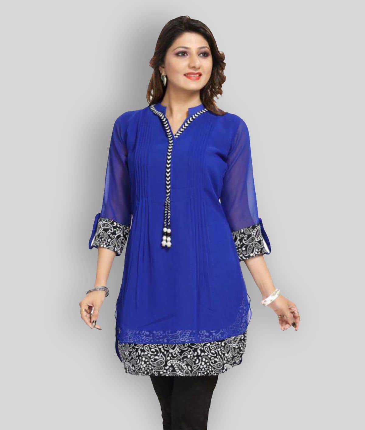 Georgette Short Kurti For Women (Pack of 1) - Kurtis, Tunics | Buy online on ZillyBuy