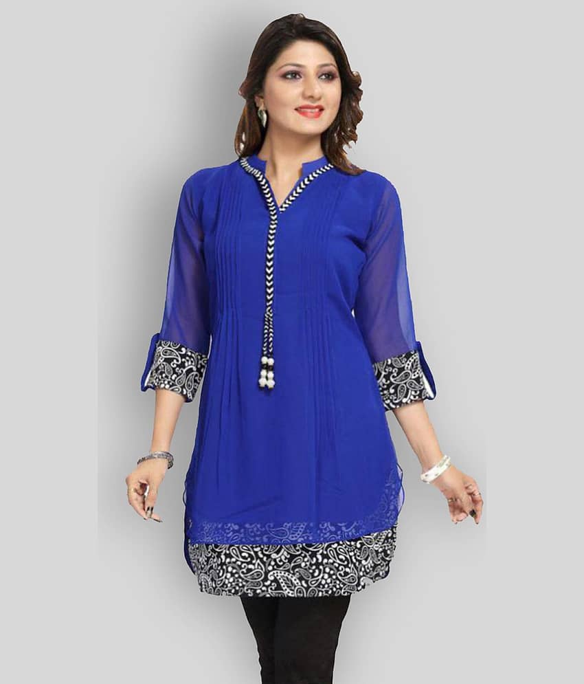 Georgette Short Kurti For Women (Pack of 1) - Kurtis, Tunics | Buy online on ZillyBuy