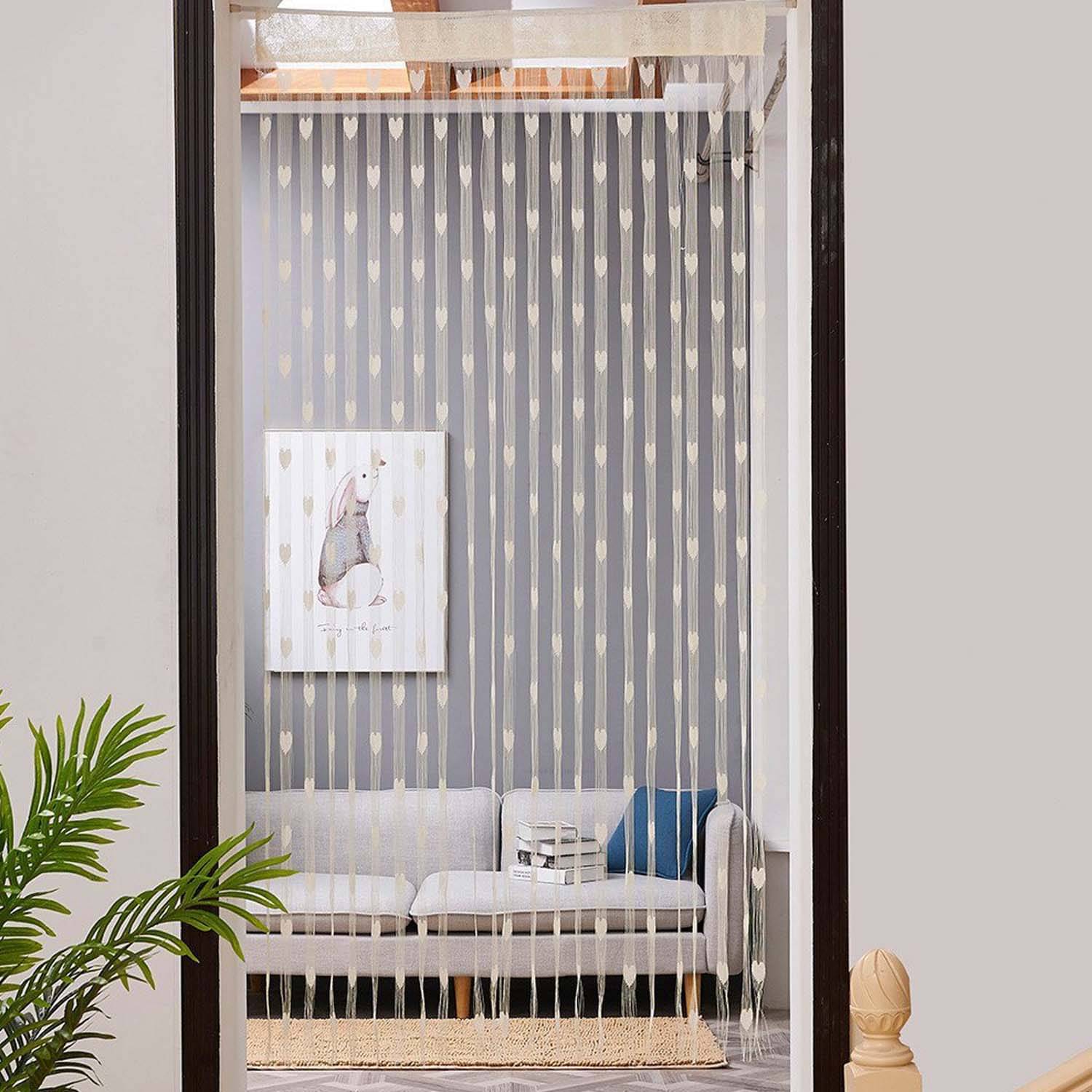     			PINDIA Single Window Heart String Curtain