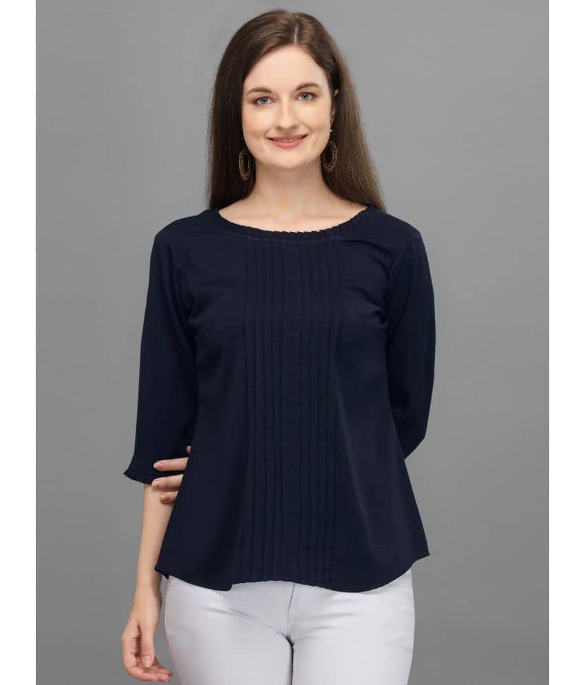 Prettify Women's Polyester Regular Top ( Blue )