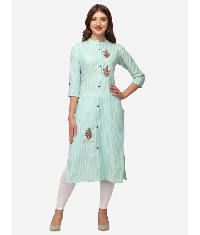 Prettify - Green Cotton Women's Straight Kurti ( Pack of 1 ) - Kurtis, Tunics | Buy online on ZillyBuy