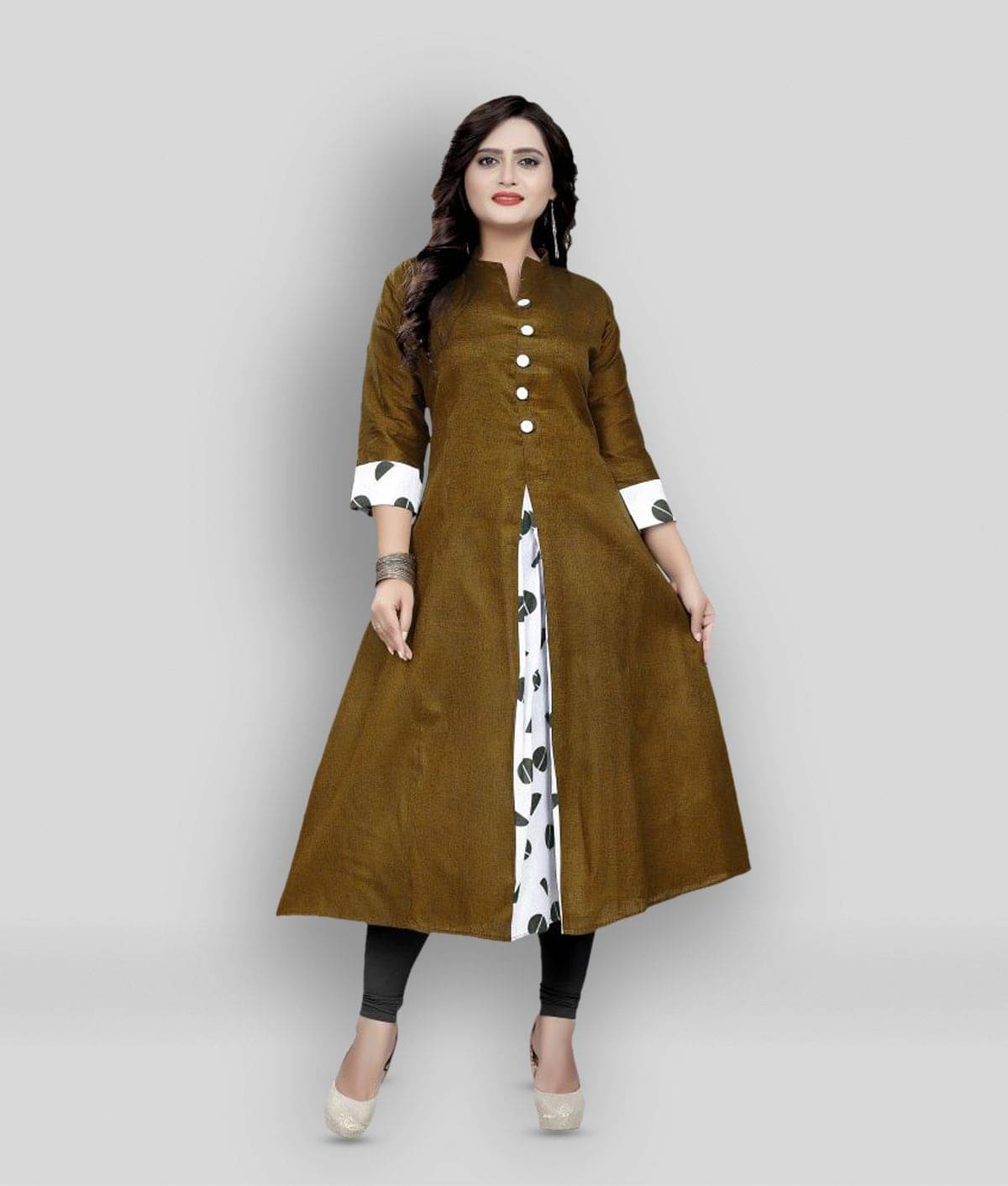 Rangrasiya - Rust Silk Blend Women's Flared Kurti Rangrasiya - Rust Silk Blend Women's Flared Kurti
