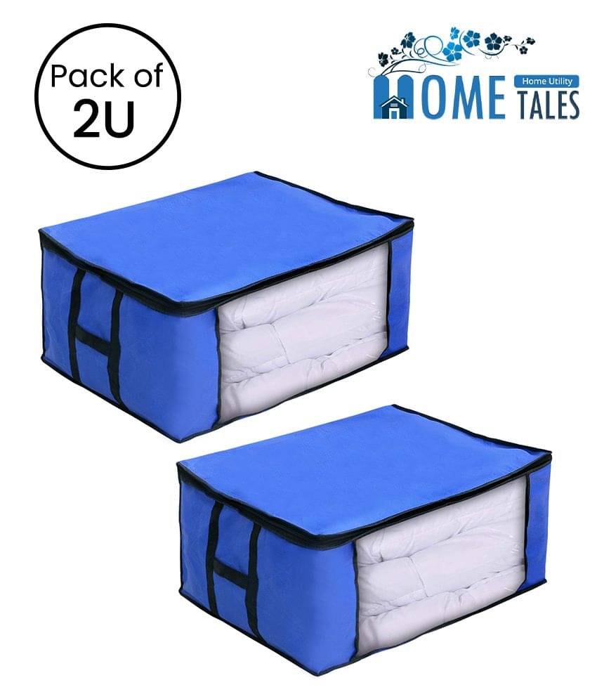 Non-Woven Saree Cover / Cloth Storage & Organizer with Transparent Window,Blue (2U) Non-Woven Saree Cover / Cloth Storage & Organizer with Transparent Window,Blue (2U)