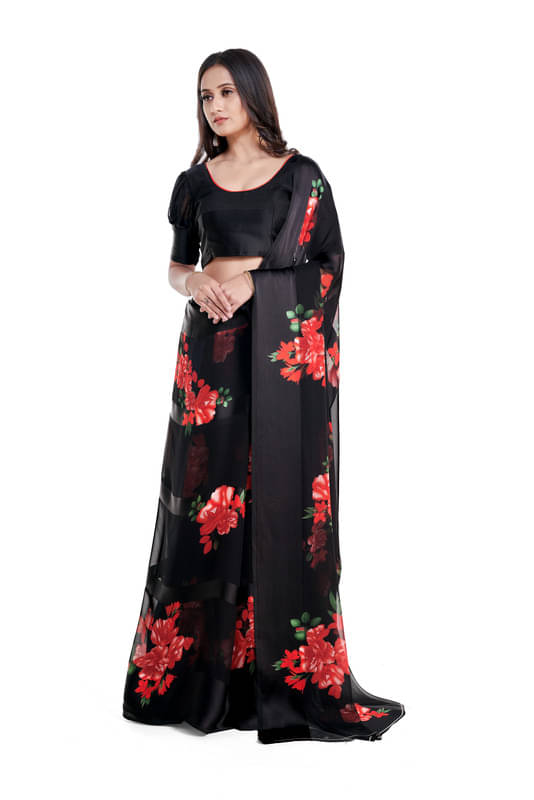     			Sitanjali Georgette Saree With Unstitched Blouse Piece ( Red )