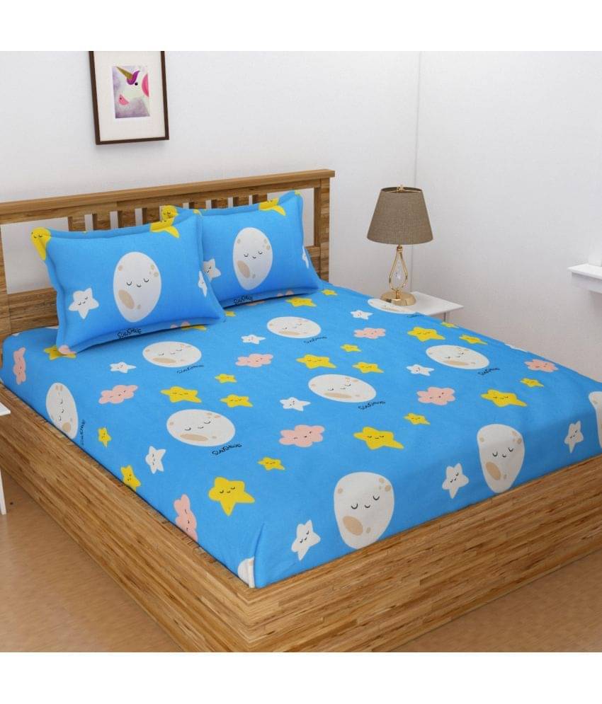 Sky Tex King 3D Polycotton Blue Cartoon Fitted Sheet Sky Tex King 3D Polycotton Blue Cartoon Fitted Sheet