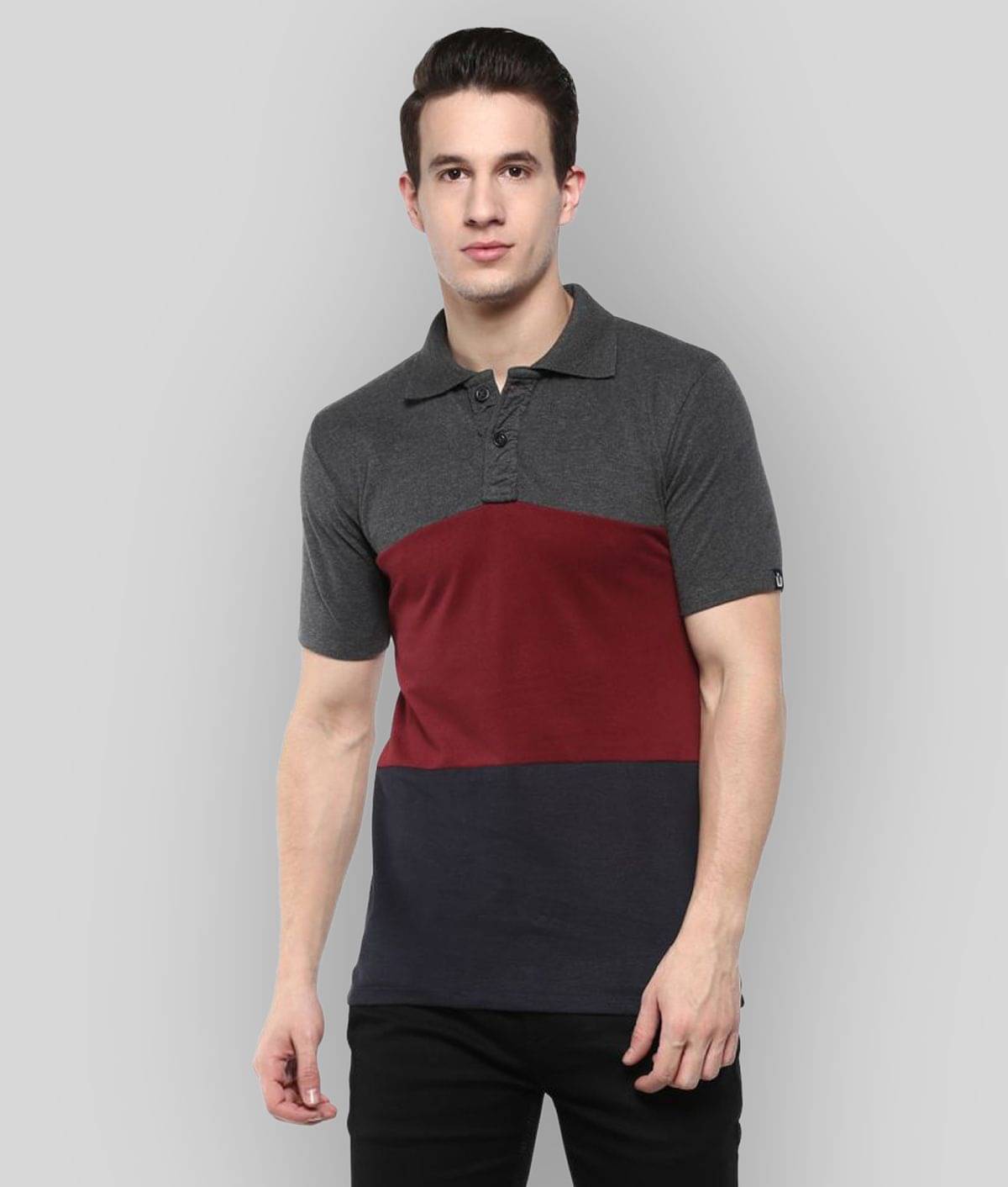 Urbano Fashion Pack of 1 Cotton Slim Fit Colorblock Half Sleeves Men's Polo T Shirt ( Grey ) Urbano Fashion Pack of 1 Cotton Slim Fit Colorblock Half Sleeves Men's Polo T Shirt ( Grey )