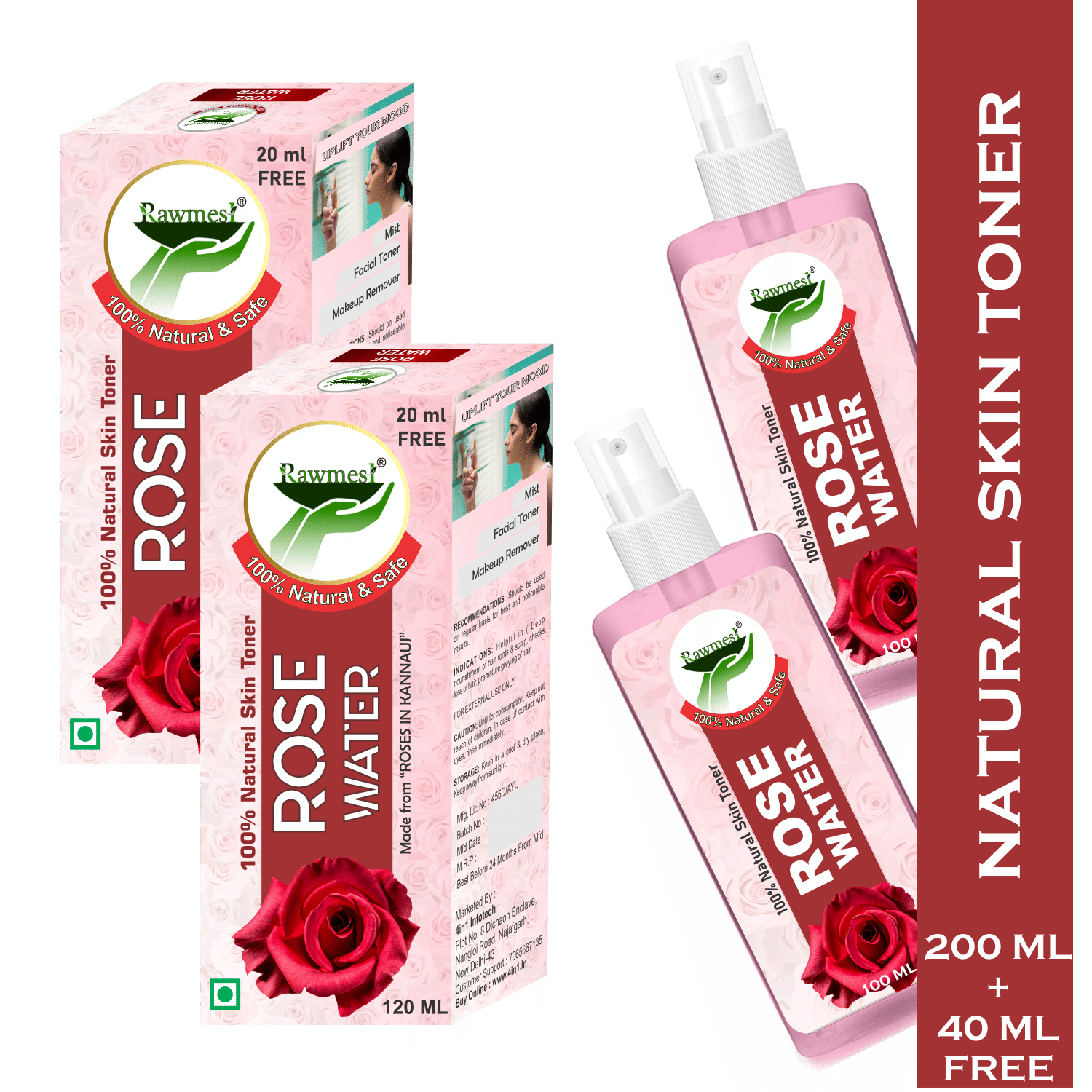 rawmest - Moisturizing Skin Toner For All Skin Type ( Pack of 2 )
