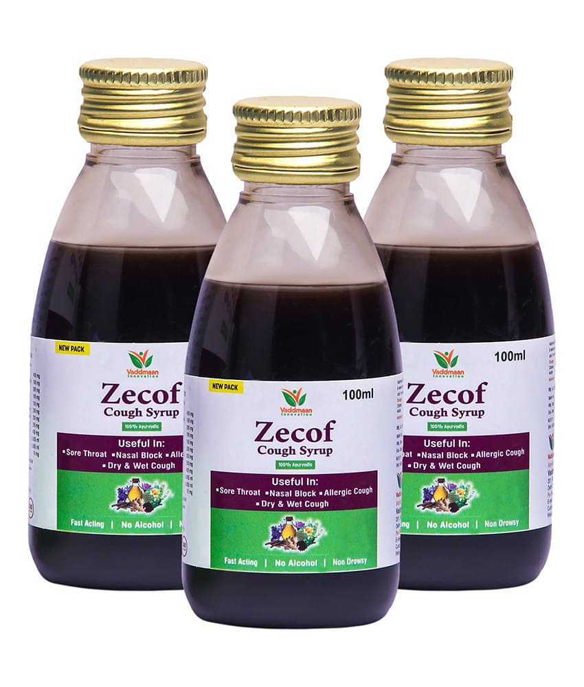 Vaddmaan Zecof - 3 x 100ml Ayurvedic cough syrup for Wet and Dry cough & Cold Vaddmaan Zecof - 3 x 100ml Ayurvedic cough syrup for Wet and Dry cough & Cold