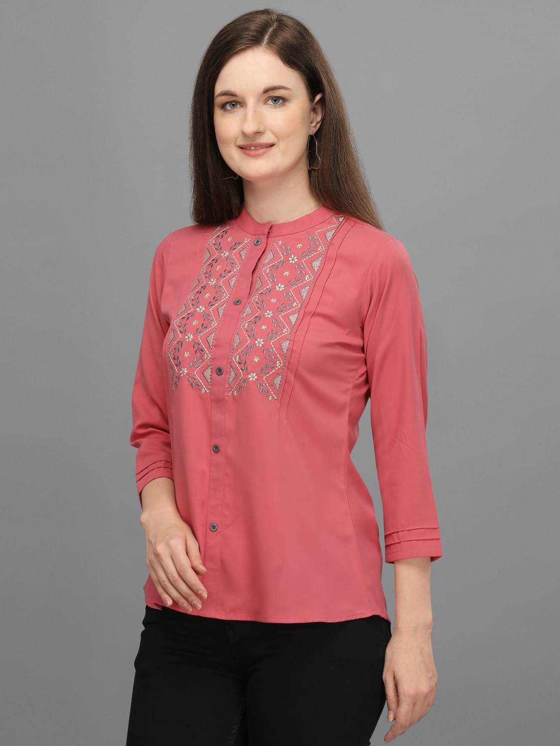 Prettify Women's Polyester Regular Top ( Pink ) Prettify Women's Polyester Regular Top ( Pink )