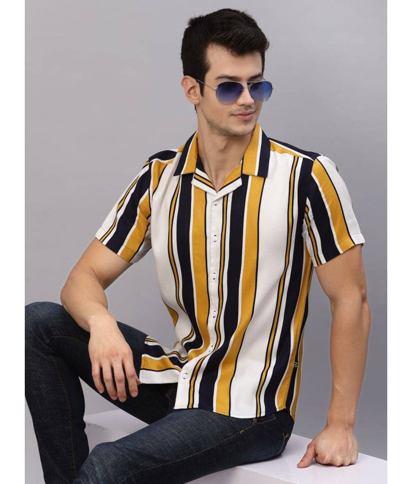Rigo - White Rayon Regular Fit Men's Casual Shirt ( Pack of 1 ) Rigo - White Rayon Regular Fit Men's Casual Shirt ( Pack of 1 )