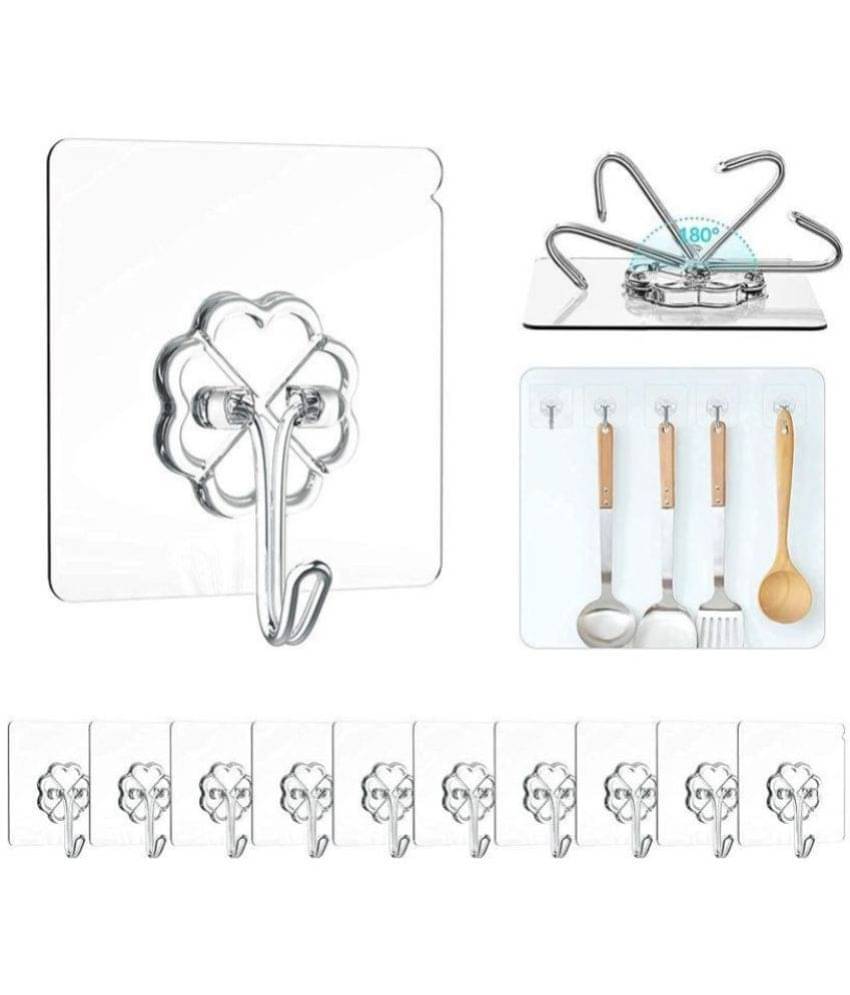 Self Adhesive Wall Hanging Hooks Pack of 10 - Towel Racks ( Pack of 10 ) Self Adhesive Wall Hanging Hooks Pack of 10 - Towel Racks ( Pack of 10 )