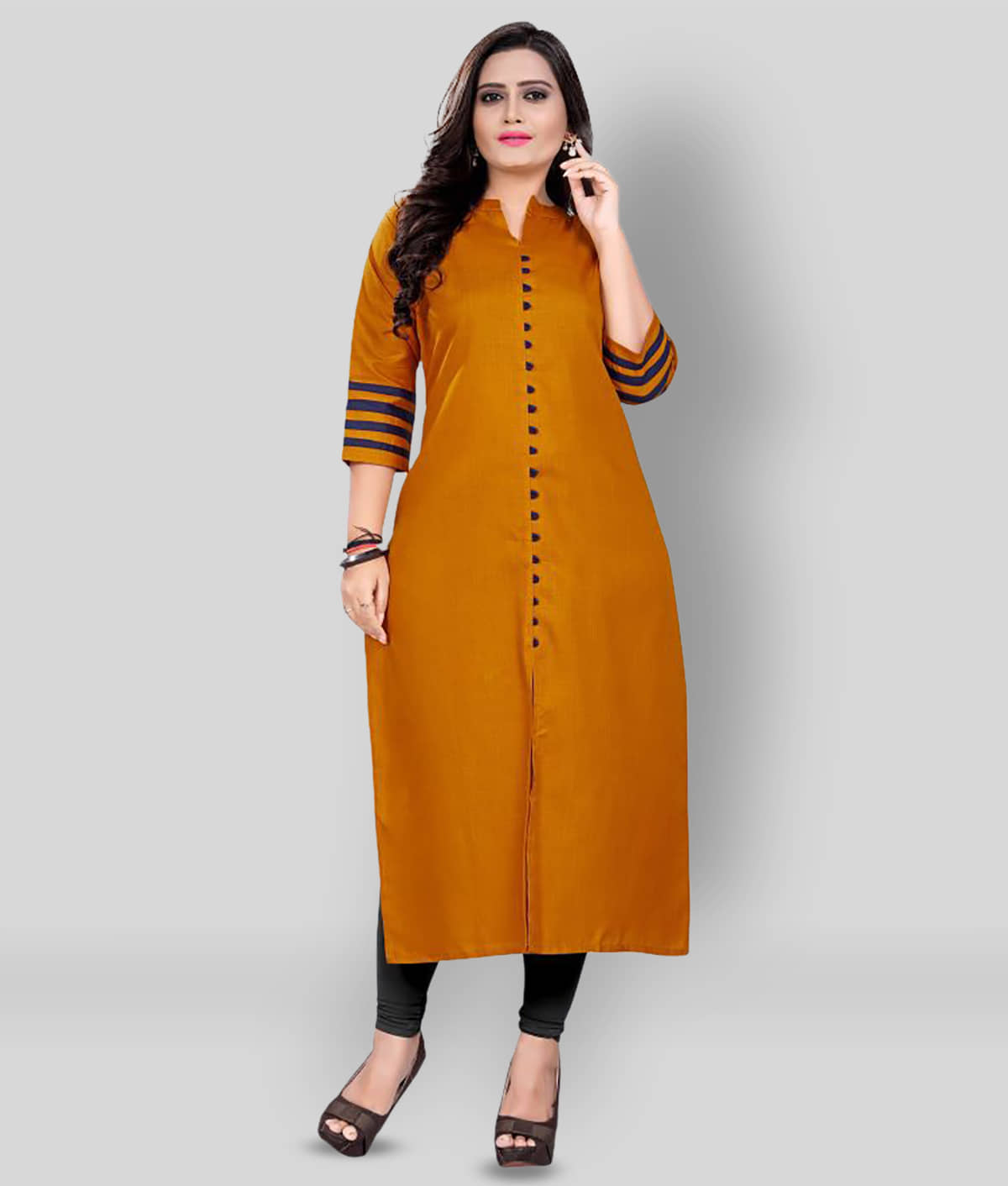 Shagun - Yellow Cotton Women's Straight Kurti ( Pack of 1 ) - Kurtis, Tunics | Buy online on ZillyBuy