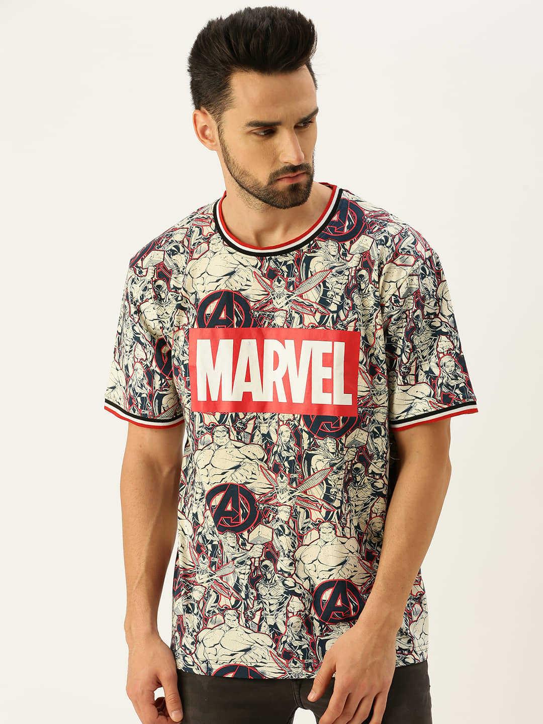 Veirdo Pack of 1 Cotton Oversized Fit Men's T-Shirt ( Multicolor )