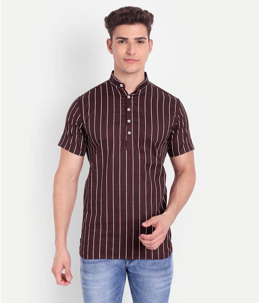 Vida Loca - Maroon 100 percent Cotton Men's Shirt Style Kurta ( Pack of 1 ) Vida Loca - Maroon 100 percent Cotton Men's Shirt Style Kurta ( Pack of 1 )