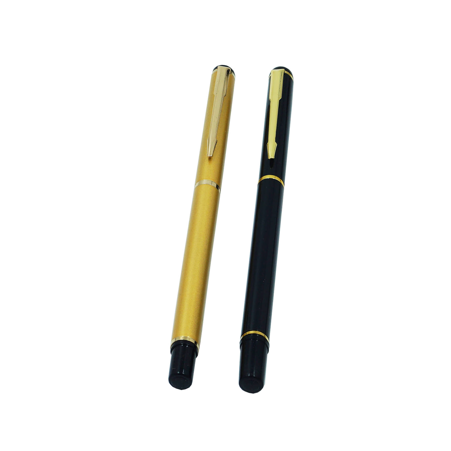 auteur 801 Golden & Black Color Roller Ball Pen Set Of 2 With Golden Arrow Clip .